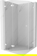 Mexen Lunar L pentagonal shower cabin hinged left 80 x 80 cm, transparent, white - 831L-080L-080P-20-00-L