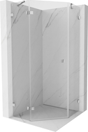 Mexen Lunar pentagonal shower enclosure with left hinged door 80 x 80 cm, transparent, chrome - 831-080L-080P-01-00-L