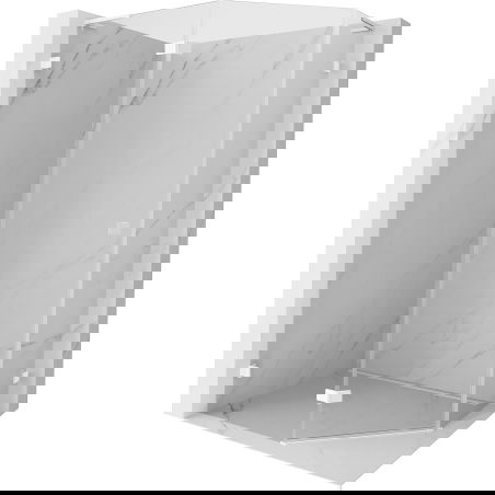 Mexen Lunar L Pentagonal Left Hinged Shower Cabin 100 x 80 cm, Transparent, White - 831L-100L-080P-20-00-L