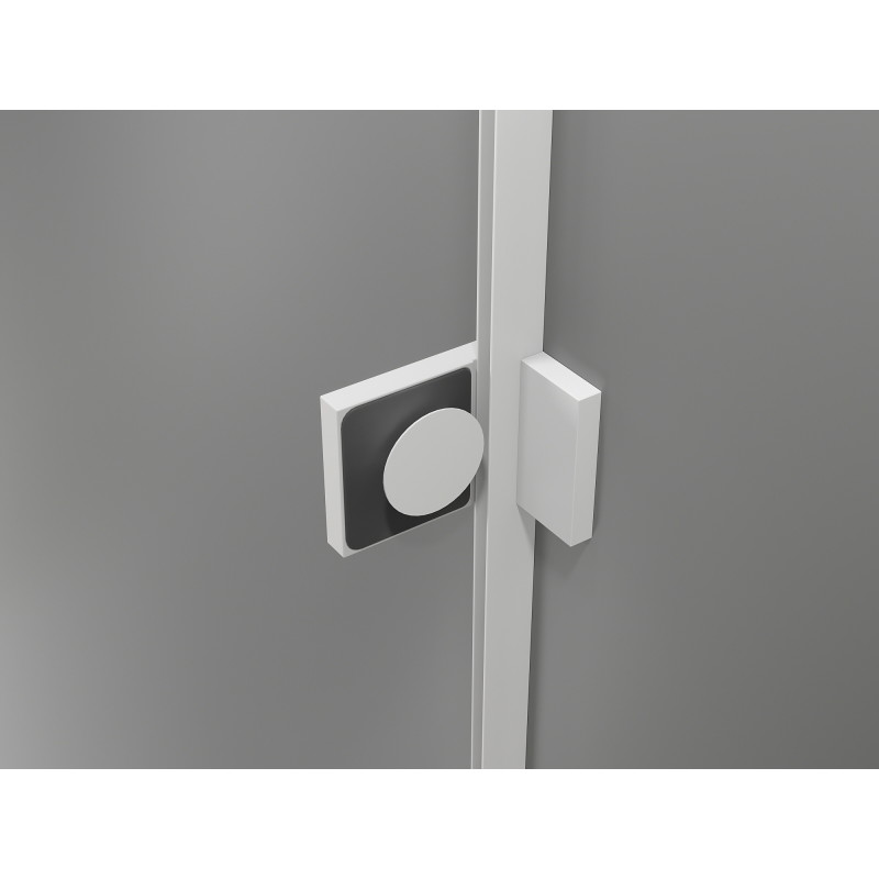 Mexen Lunar L pentagonal shower enclosure, hinged left 100 x 90 cm, transparent, white - 831L-100L-090P-20-00-L