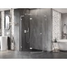 Mexen Lunar L pentagonal shower enclosure, hinged left 100 x 90 cm, transparent, white - 831L-100L-090P-20-00-L