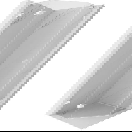 Mexen Lunar L pentagonal shower cabin left hinged 100 x 100 cm, transparent, white - 831L-100L-100P-20-00-L