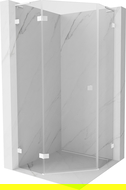 Mexen Lunar L pentagonal shower enclosure left swing 100 x 100 cm, transparent, white - 831L-100L-100P-20-00-L