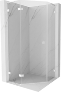Mexen Lunar L pentagonal shower enclosure swing left 100 x 100 cm, transparent, white - 831L-100L-100P-20-00-L