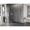 Mexen Lunar L pentagonal shower enclosure swing left 100 x 100 cm, transparent, white - 831L-100L-100P-20-00-L