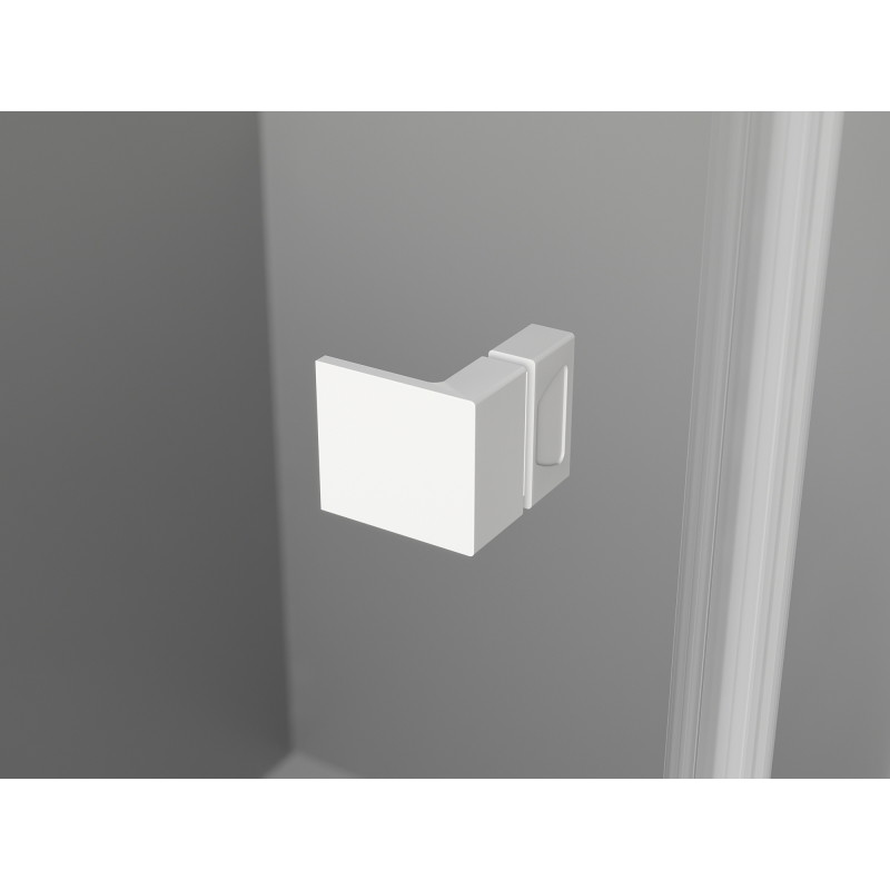 Mexen Lunar L pentagonal shower enclosure swing left 100 x 100 cm, transparent, white - 831L-100L-100P-20-00-L