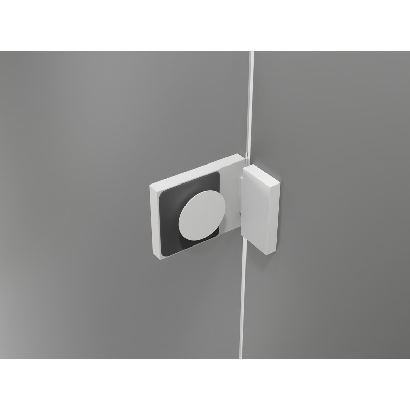 Mexen Lunar L pentagonal shower enclosure swing left 100 x 100 cm, transparent, white - 831L-100L-100P-20-00-L