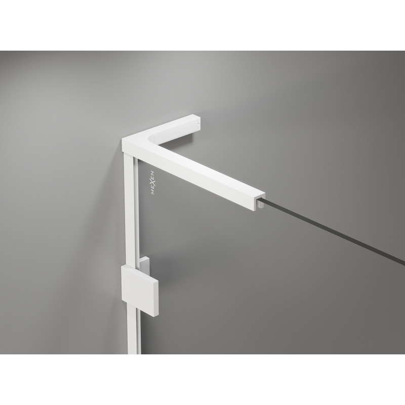 Mexen Lunar L pentagonal shower enclosure swing left 100 x 100 cm, transparent, white - 831L-100L-100P-20-00-L