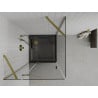 Mexen Roma hinged shower cabin 80 x 80 cm, transparent, gold + Flat shower tray, black - 854-080-080-50-00-4070G