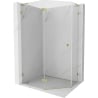 Mexen Lunar L pentagonal left hinged shower enclosure 100 x 80 cm, transparent, gold - 831L-100L-080P-50-00-L