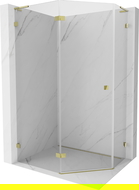 Mexen Lunar L pentagonal shower enclosure, left hinge 100 x 90 cm, transparent, gold - 831L-100L-090P-50-00-L
