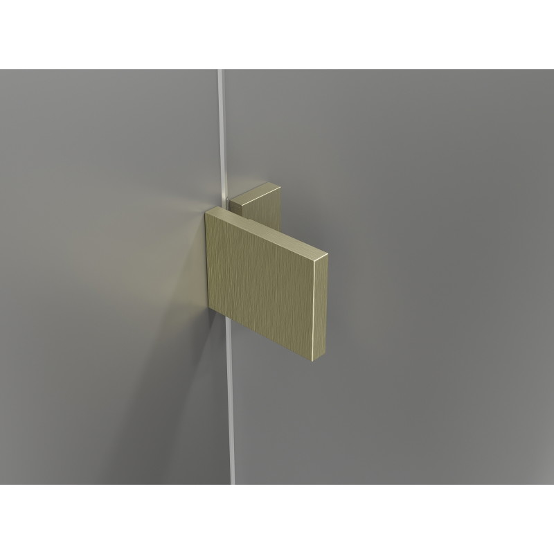 Mexen Lunar L pentagonal shower enclosure hinged left 80 x 100 cm, transparent, brushed gold - 831L-080L-100P-55-00-L
