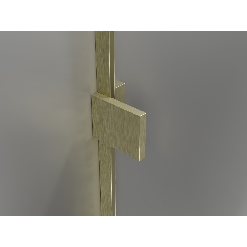 Mexen Lunar L pentagonal shower enclosure hinged left 80 x 100 cm, transparent, brushed gold - 831L-080L-100P-55-00-L