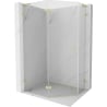Mexen Lunar L pentagonal shower enclosure left hinged 100 x 80 cm, transparent, brushed gold - 831L-100L-080P-55-00-L