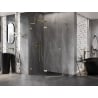 Mexen Lunar L pentagonal shower enclosure left hinged 100 x 80 cm, transparent, brushed gold - 831L-100L-080P-55-00-L