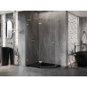 Mexen Lunar L pentagonal pivot shower enclosure left 100 x 90 cm, transparent, brushed gold - 831L-100L-090P-55-00-L