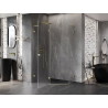 Mexen Lunar L pentagonal pivot shower enclosure left 100 x 90 cm, transparent, brushed gold - 831L-100L-090P-55-00-L