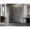 Mexen Lunar L pentagonal pivot shower enclosure left 100 x 90 cm, transparent, brushed gold - 831L-100L-090P-55-00-L