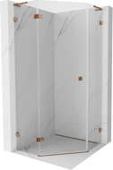 Mexen Lunar L pentagonal shower cabin left hinged 80 x 80 cm, transparent, rose gold - 831L-080L-080P-60-00-L