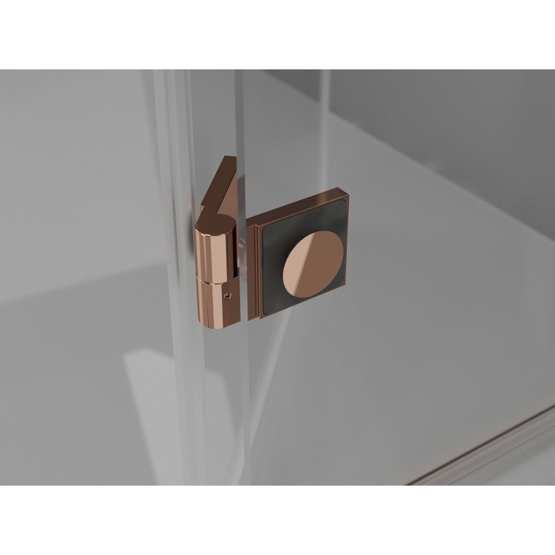 Mexen Lunar L pentagonal shower cabin hinged left 80 x 100 cm, transparent, pink gold - 831L-080L-100P-60-00-L
