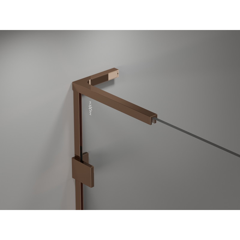 Mexen Lunar L pentagonal shower cabin hinged left 80 x 100 cm, transparent, pink gold - 831L-080L-100P-60-00-L