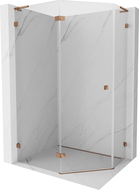 Mexen Lunar L pentagonal shower enclosure, left swing door 100 x 80 cm, transparent, rose gold - 831L-100L-080P-60-00-L