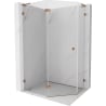 Mexen Lunar L left hinged pentagonal shower enclosure 100 x 90 cm, transparent, pink gold - 831L-100L-090P-60-00-L