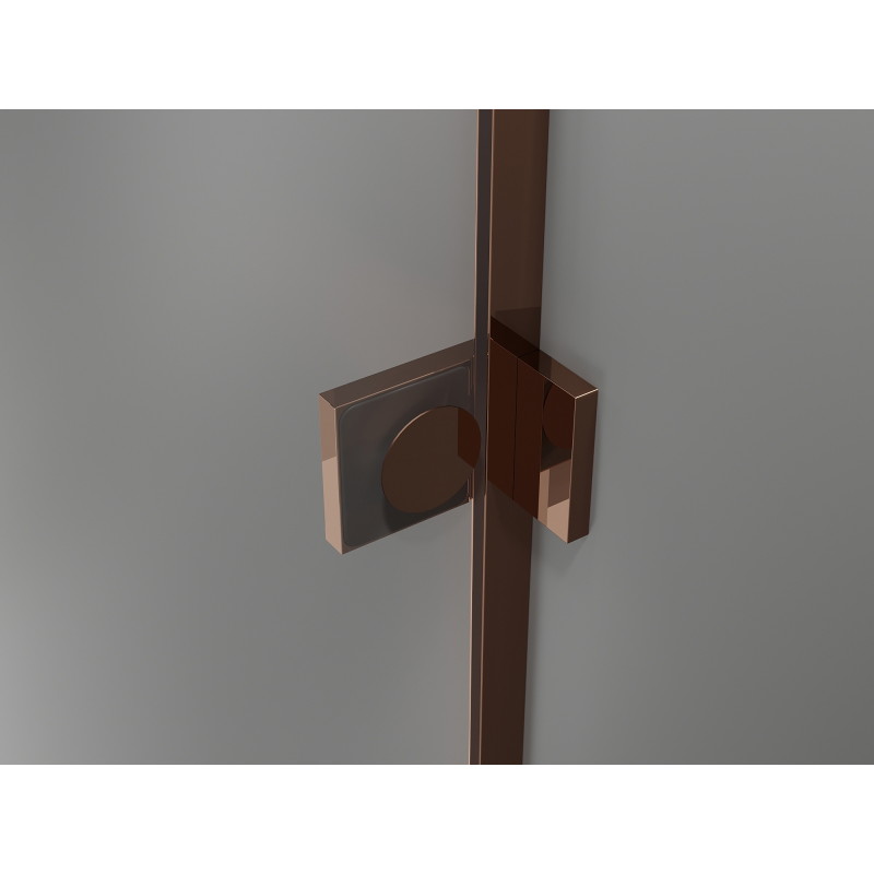 Mexen Lunar L pentagonal left-hinged shower cabin 100 x 100 cm, transparent, pink gold - 831L-100L-100P-60-00-L