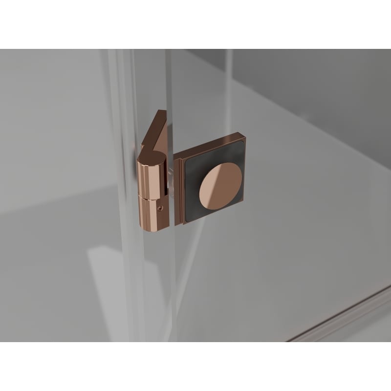 Mexen Lunar L pentagonal left-hinged shower cabin 100 x 100 cm, transparent, pink gold - 831L-100L-100P-60-00-L