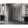 Mexen Lunar L pentagonal shower enclosure with left hinged door 90 x 90 cm, transparent, brushed copper - 831L-090L-090P-65-00-L