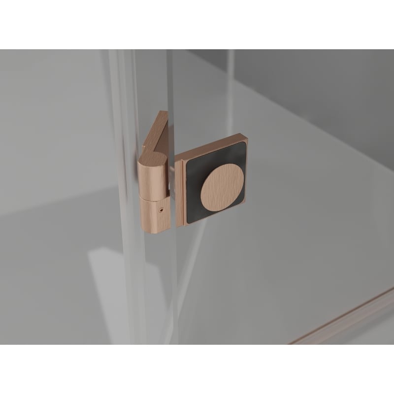 Mexen Lunar L pentagonal shower enclosure with left hinged door 90 x 90 cm, transparent, brushed copper - 831L-090L-090P-65-00-L