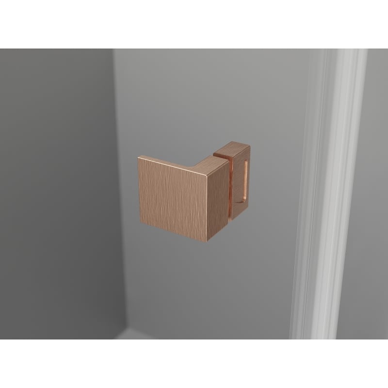 Mexen Lunar L pentagonal hinged left shower cabin 90 x 100 cm, transparent, brushed copper - 831L-090L-100P-65-00-L