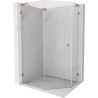 Mexen Lunar L pentagonal left-hinged shower enclosure 100 x 80 cm, transparent, brushed copper - 831L-100L-080P-65-00-L