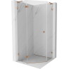 Mexen Lunar L pentagonal shower cabin with left swing door 100 x 100 cm, transparent, brushed copper - 831L-100L-100P-65-00-L