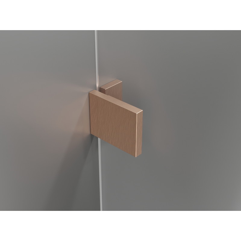 Mexen Lunar L pentagonal shower cabin with left swing door 100 x 100 cm, transparent, brushed copper - 831L-100L-100P-65-00-L