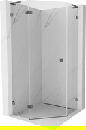 Mexen Lunar L pentagonal shower cabin, left hinged, 80x80 cm, transparent, brushed gun gray - 831L-080L-080P-66-00-L