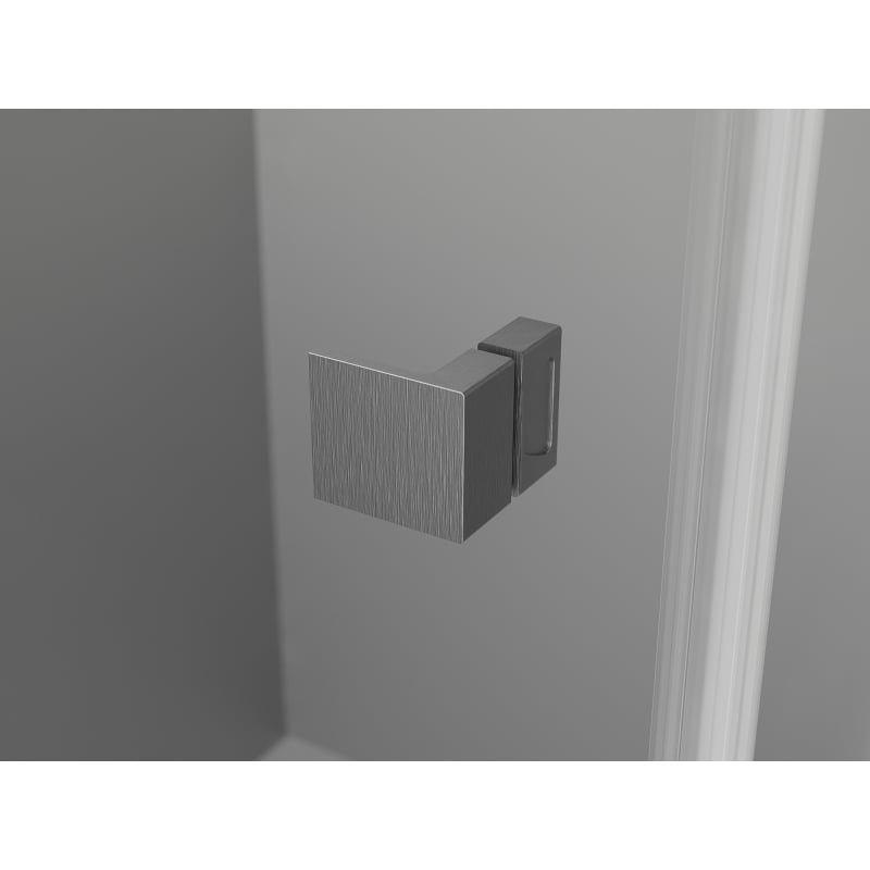 Mexen Lunar L Pentagonal Hinged Shower Enclosure Left 80x80 cm, Transparent, Gun Gray Brushed - 831L-080L-080P-66-00-L
