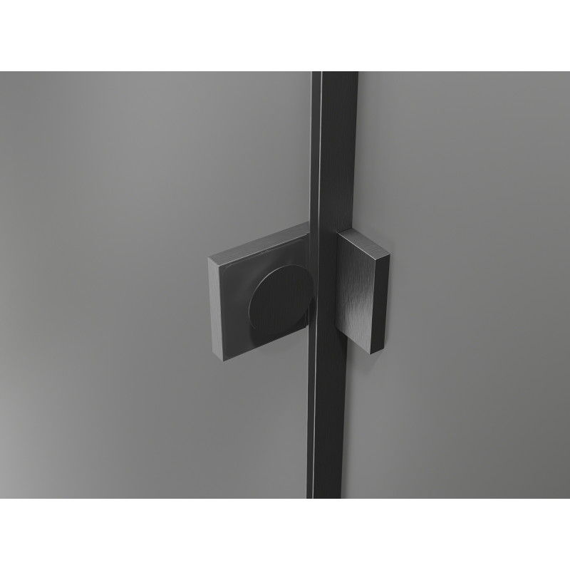 Mexen Lunar L pentagonal hinged left shower cabin 80x90 cm, transparent, gun gray brushed - 831L-080L-090P-66-00-L