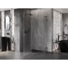 Mexen Lunar L pentagonal hinged left shower enclosure 90x80 cm, transparent, brushed gun gray - 831L-090L-080P-66-00-L
