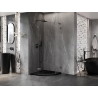 Mexen Lunar L pentagonal left-hinged shower cabin 90x90 cm, transparent, brushed gun gray - 831L-090L-090P-66-00-L