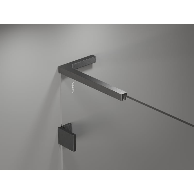 Mexen Lunar L pentagonal left-hinged shower enclosure 100x90 cm, transparent, brushed gun gray - 831L-100L-090P-66-00-L