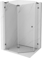 Mexen Lunar L pentagonal left-hinged shower enclosure 100x90 cm, transparent, brushed gun gray - 831L-100L-090P-66-00-L