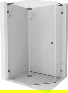 Mexen Lunar L pentagonal shower cabin left-hinged 100x90 cm, transparent, brushed gun grey - 831L-100L-090P-66-00-L