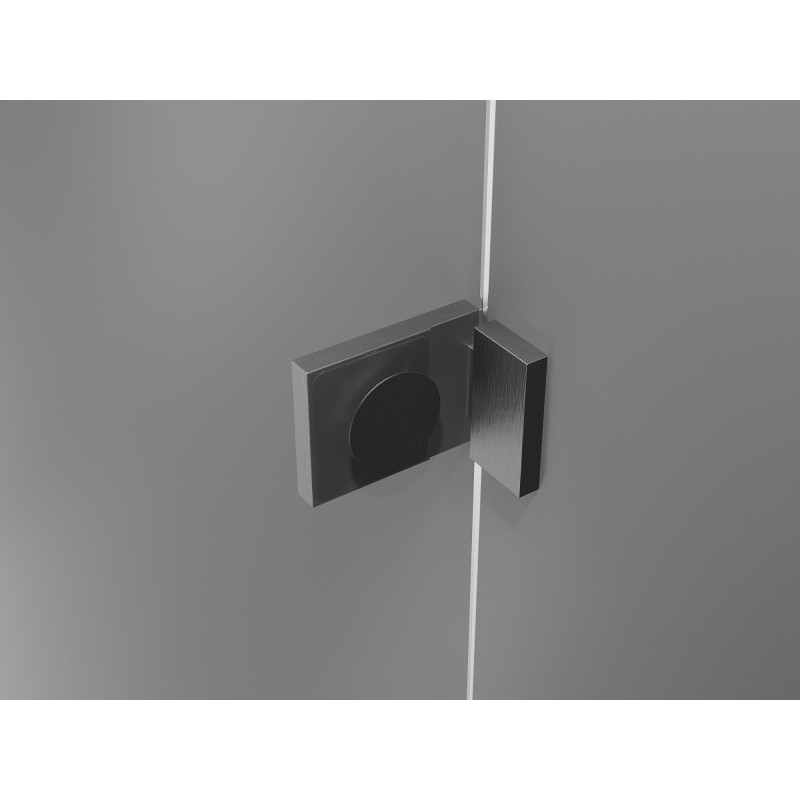 Mexen Lunar L pentagonal left hinged shower enclosure 100x100 cm transparent, gun gray brushed - 831L-100L-100P-66-00-L