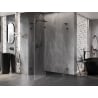 Mexen Lunar L pentagonal shower enclosure left hinged 90 x 80 cm, transparent, black - 831L-090L-080P-70-00-L