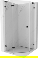 Mexen Lunar L pentagonal left-handed shower cabin 90 x 90 cm, clear, black - 831L-090L-090P-70-00-L