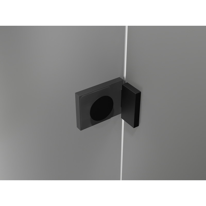 Mexen Lunar L Pentagonal Shower Enclosure Left Hinged 90 x 90 cm, Transparent, Black - 831L-090L-090P-70-00-L