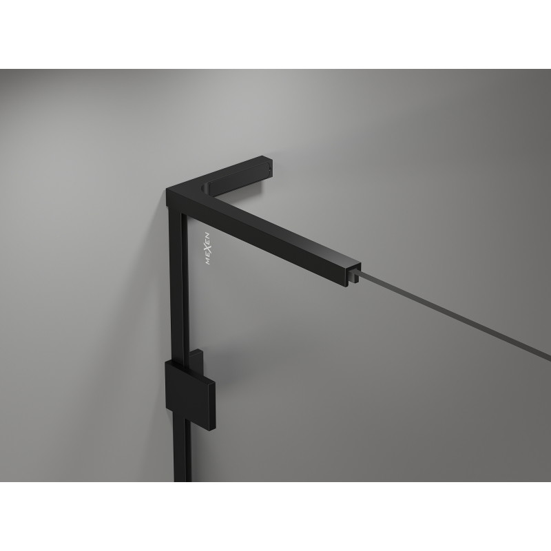 Mexen Lunar L Pentagonal Shower Enclosure Left Hinged 90 x 90 cm, Transparent, Black - 831L-090L-090P-70-00-L