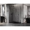 Mexen Lunar L Pentagonal Shower Enclosure Hinged Left 100 x 80 cm, Transparent, Black - 831L-100L-080P-70-00-L