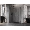 Mexen Lunar L pentagonal left shower cabin 100 x 90 cm, transparent, black - 831L-100L-090P-70-00-L